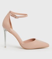 New Look Pale Pink Clear Stiletto Heel Court Shoes